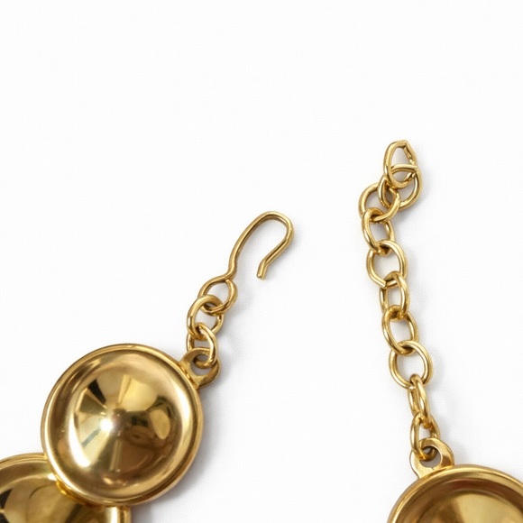 Vintage Monet Signed Gold Tone Disc Collar 80s Runway Style Statement Necklace - Picture 5 of 8